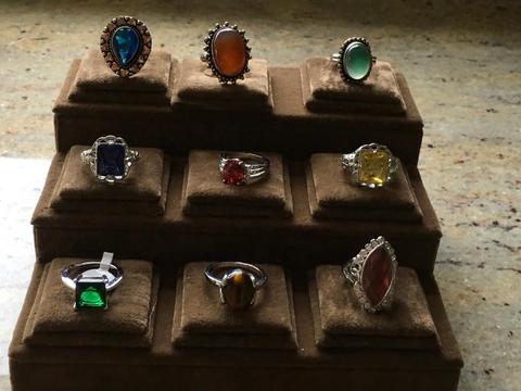 Job lot of silver rings most has genuine stones