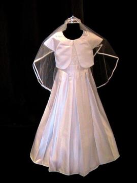 BRAND NEW! AUTOGRAPH White Satin Communion Dress/Bolero/Tiara/Veil/Gloves-9 yrs-£69.00
