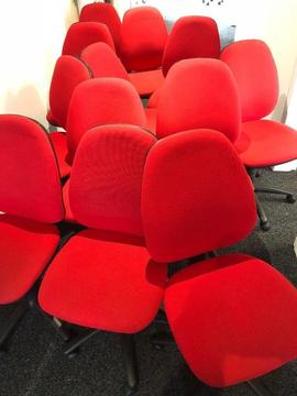 Office Chairs in Red - Good Condition 15 Available