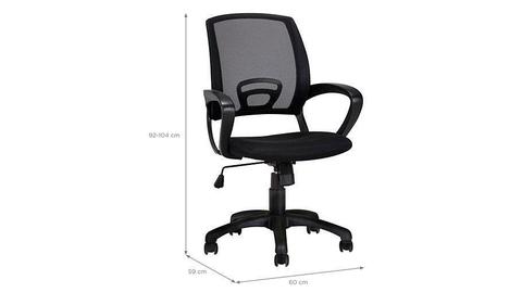Super black office desk chair, brand new boxed, designer study gaming chair, castors, arms mesh back