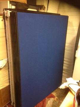 office wall partition divider screen blue grey