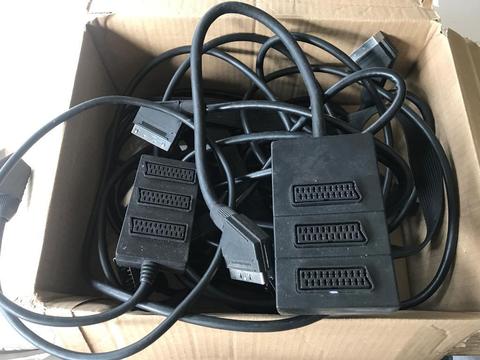 Job lot of scart cables and 2 extenders