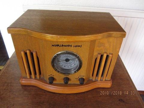 Retro Radio/CD Player In Oak Cabinet