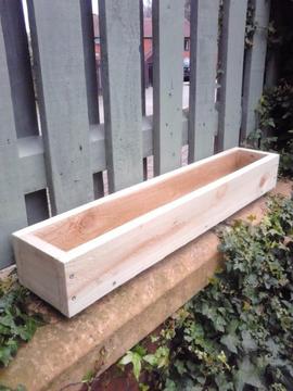 NEW FLOWER PLANTERS, WOODEN WINDOW BOX PLANTERS, QUALITY HANDMADE, MANY SIZES/COLOURS 22 X 100