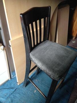 pub stool wooden frame fabric seats high chair