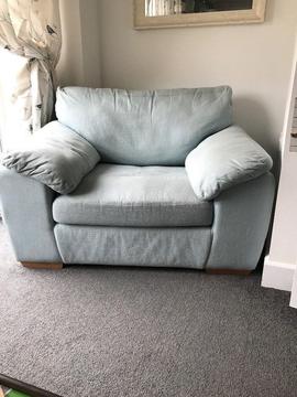 Lovely 3 seater sofa, storage foot stool and cuddle chair