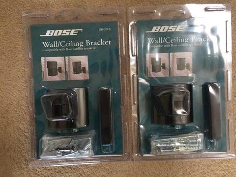 2 Brand New Bose Black wall ceiling brackets with fittings