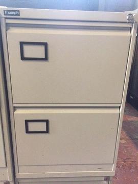 Triumph Steel 2 Draw Lockable Storage Filing Cabinet with Key (suspension files)