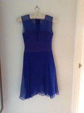 Cocktail Dress Royal Blue with chiffon silk Size 8/10 by designer BCBG Maxazria