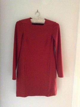 Red Long sleeved Ted Baker dress 8/10 (size 1)