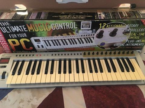 EVOLUTION MK249C Keyboard Midi Controller 49 Key, fully programmable + USB cable