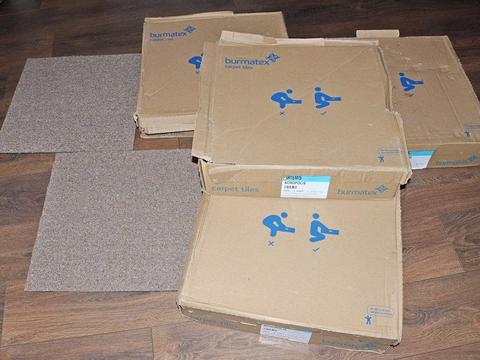 80 Carpet Tiles 20 Metres Burmatex Heavy Duty Contract Commercial New In Box Office Study Loft Room