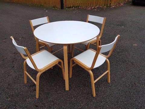Ikea SKOGHALL Round White Table & 4 Chairs FREE DELIVERY 254