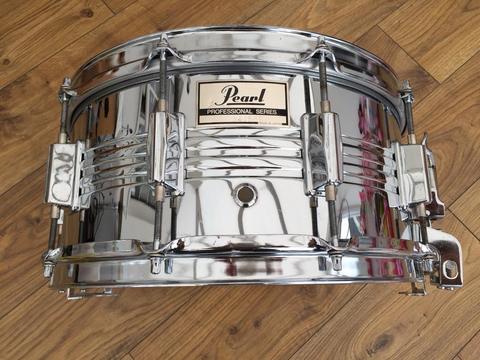 Vintage Pearl M-514D 14x6.5 Chrome Over Steel Shell Snare Drum
