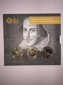 Shakespeare 2016 uk £2 coin set