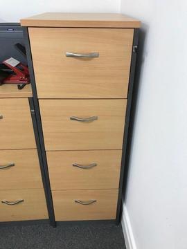 4 Drawer Wooden Filing Cabinet. Great Condition