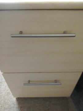 Small wood effect filing cabinet