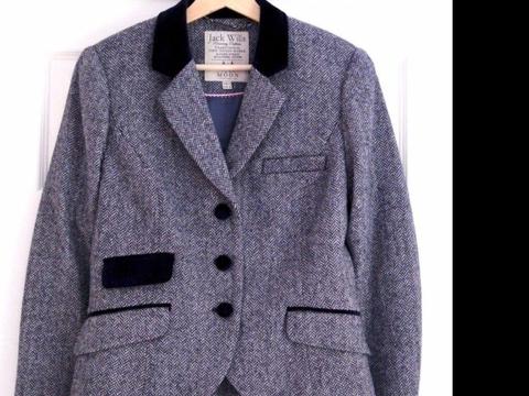 Jack wills blue tweed blazer /jacket never worn tags still on size 14