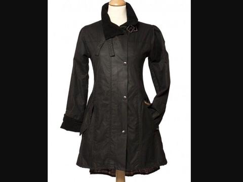 Welligogs black wax jacket / coat size 12/14 never worn