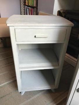 ‘Shabby Chic’ bedside table grey/duck egg