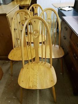 Genuine set of 4 Ercol dining chairs