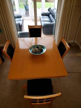 Dining table extends 4 chairs plus cabinets coffee table