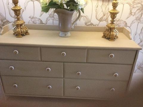 Large chalk painted chest of drawers