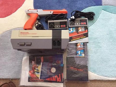 Classic Nintendo NES. Six rare games. Fully working order. Unable to validate gun order on new TVs