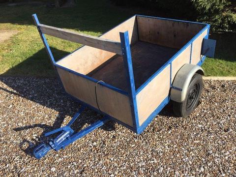 Large Car Trailer - Ladder Rack, Braked, Tailgate, Lights, Good Tyres