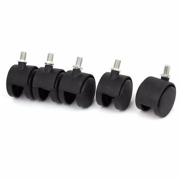 5 x BRAND NEW 40MM CASTERS BLACK 6MM THREAD LEICESTER