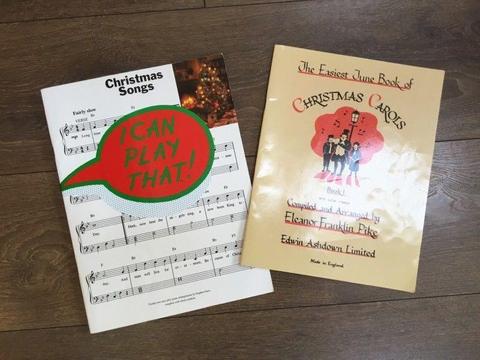 2 beginner Christmas music books for piano