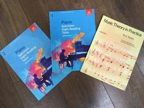 Grade 1 and 2 piano sight reading and theory books