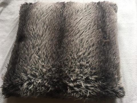 Fur one cushion dark grey colour size 46-46cm £2