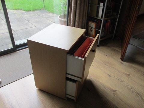 2 Draw Wooden Filing Cabinet