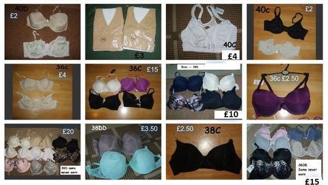ladies bras size 36c to 40c some new collection from Didcot prices on pictures