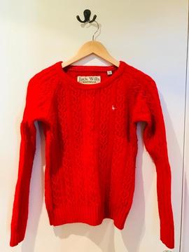 Jack Wills Red Knitted Jumper - Size 10