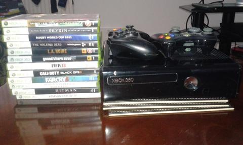 XBox 360, 2 Controllers, 12 Games - v good condition