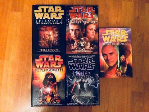 5 Star Wars Books Novels Hard Back Excellent Condition The Phantom Menace Attack of the Clones