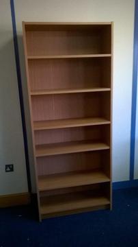Bookshelves - bookcase unit w76 h180 d28cm with 6 shelves - strong build