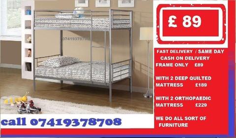 Single Metal Bunk Frame Bed Available