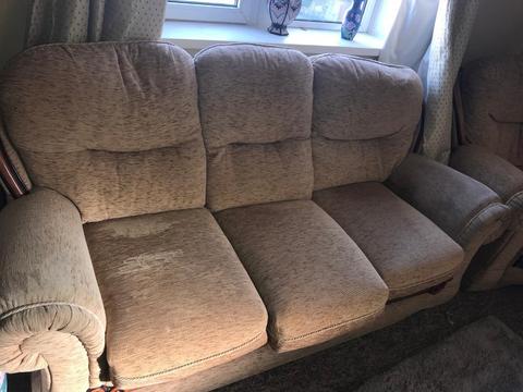 FREE three seater sofa and two arm chairs - beige colour