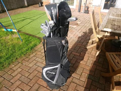 Used golf clubs and bag