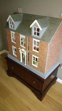 Nice Model Dolls House with many extra's - needs a little tlc