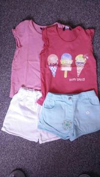 Girls summer tops and shorts bundle