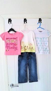 Girls bundle 2-3 age,jeans,funky yummy mummy t-shirt, spring meadow t-shirt&moreRRP£28 Mothecare M&S