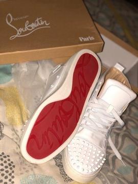 Brand new Louboutin white spike high tops trainers size 8