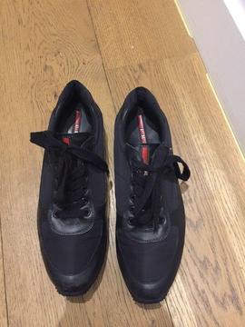 Men's genuine black Prada trainer shoes. Very good condition. Bargain at £75
