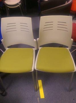 2 cafe chairs / 2 stacking chairs / 2 canteen / 2 kitchen chairs never been used