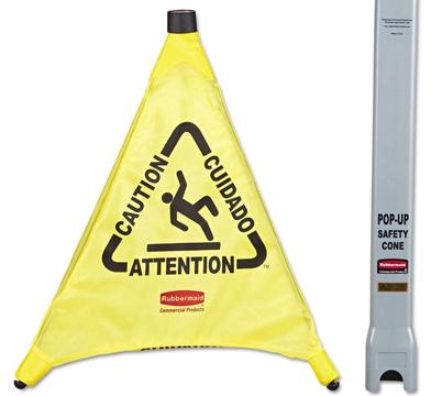 Brand New Caution Wet Floor Safety Pop Up Floor Cone Sign H60cm x W20.8cm