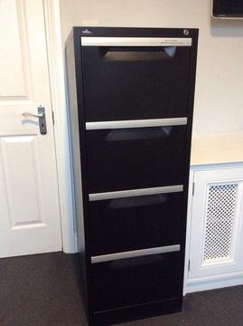 As New 4 Drawer sturdy black metal Filing Cabinet